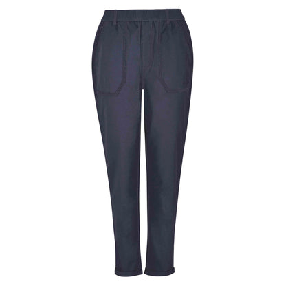 Navy - Front - Weird Fish Womens-Ladies Malorri Organic Cotton Trousers