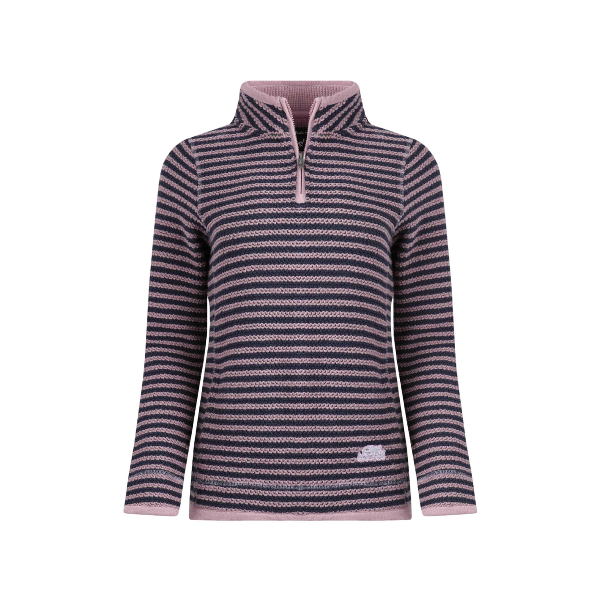 Heather - Front - Weird Fish Womens-Ladies Meadow Macaroni Quarter Zip Sweatshirt