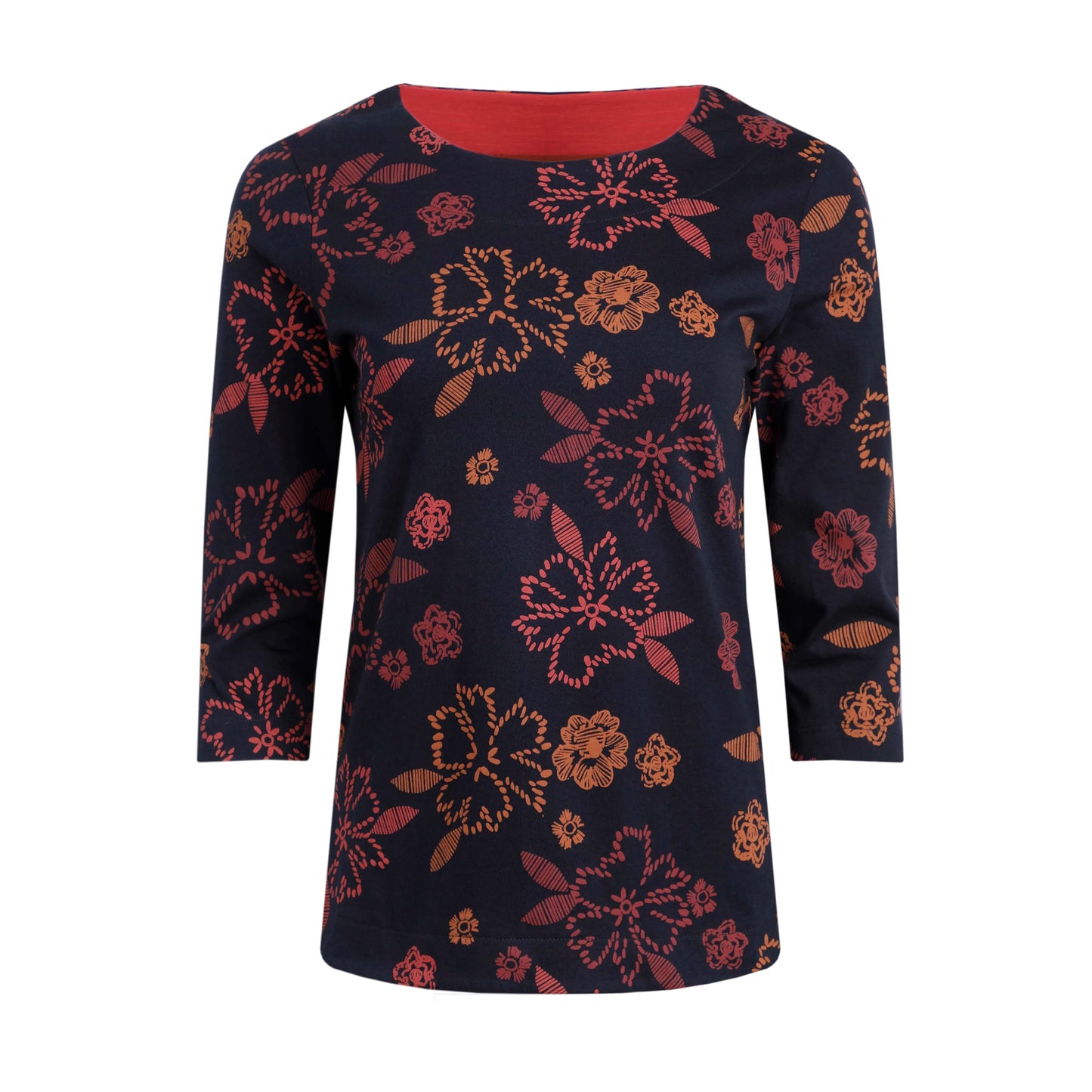 Nightshade - Front - Weird Fish Womens-Ladies Pinto Leafy Floral Organic Cotton T-Shirt
