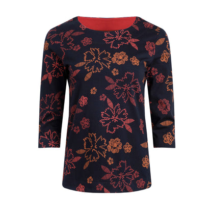 Nightshade - Front - Weird Fish Womens-Ladies Pinto Leafy Floral Organic Cotton T-Shirt