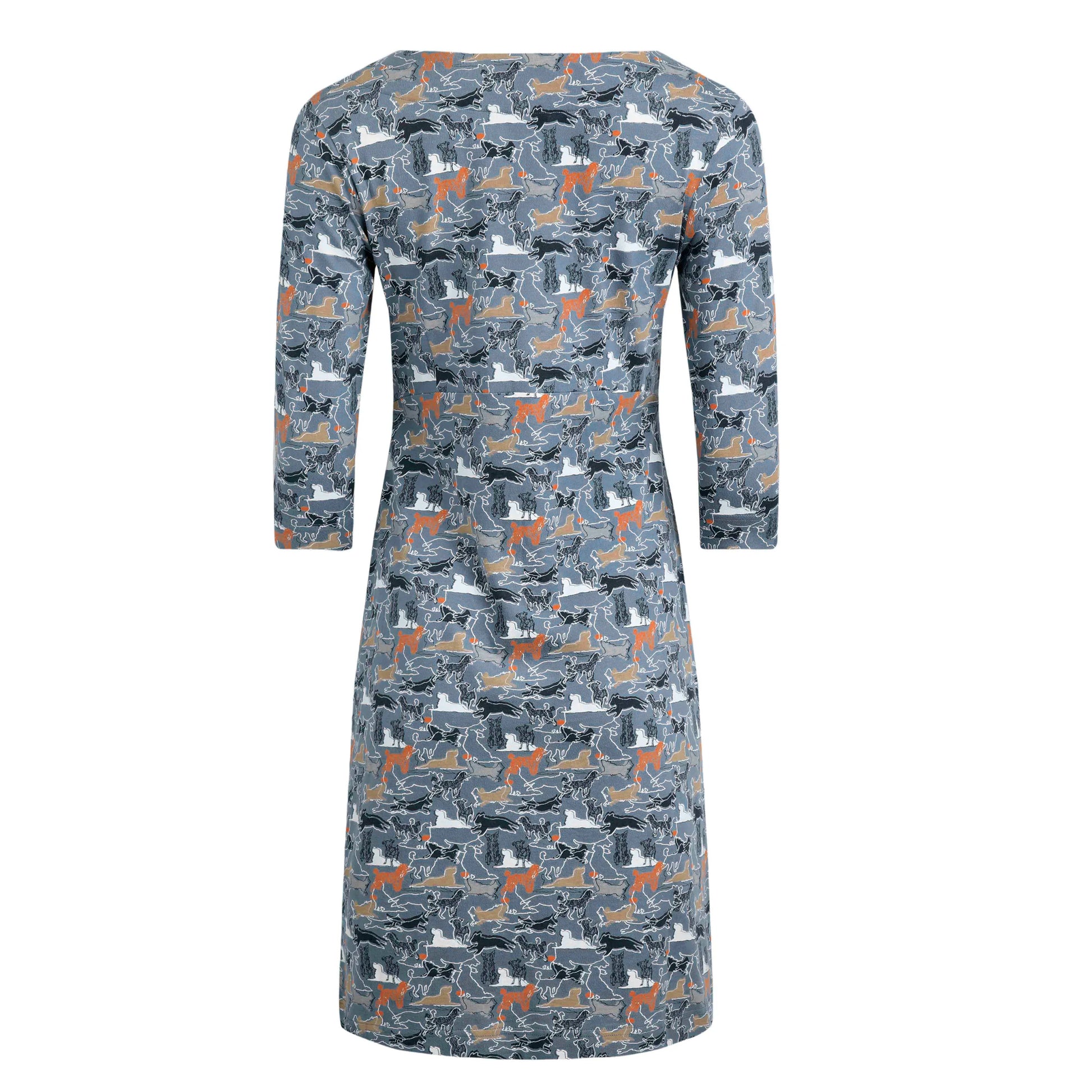 Blue Mirage - Back - Weird Fish Womens-Ladies Starshine Dog Organic Cotton Dress