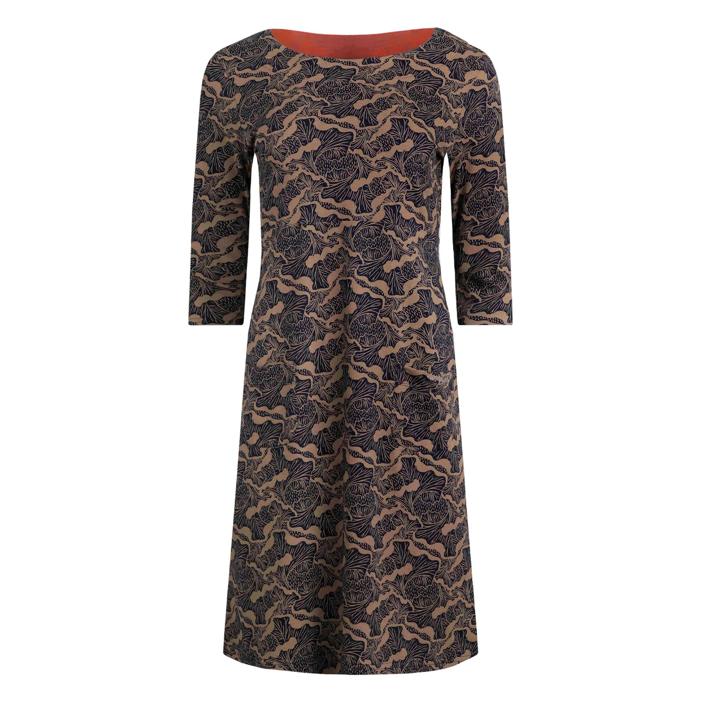 Tan - Front - Weird Fish Womens-Ladies Starshine Abstract Organic Cotton Dress