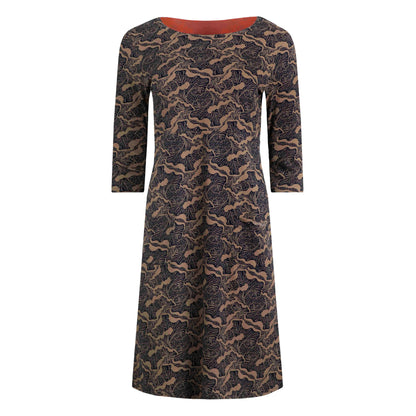 Tan - Front - Weird Fish Womens-Ladies Starshine Abstract Organic Cotton Dress