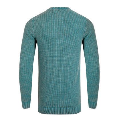 Ensign Blue - Back - Weird Fish Mens Easton Waffle Crew Neck Jumper