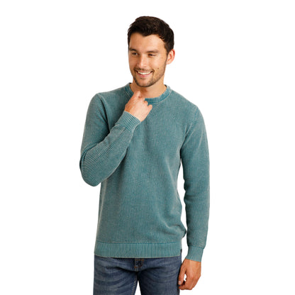 Ensign Blue - Side - Weird Fish Mens Easton Waffle Crew Neck Jumper