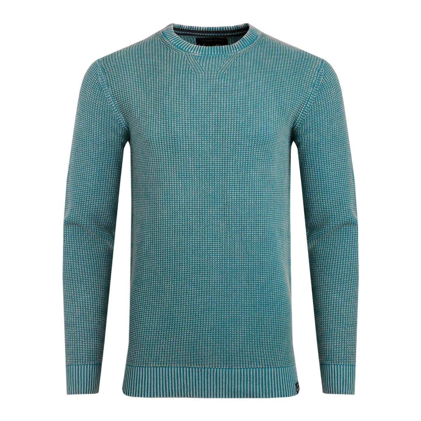 Ensign Blue - Front - Weird Fish Mens Easton Waffle Crew Neck Jumper