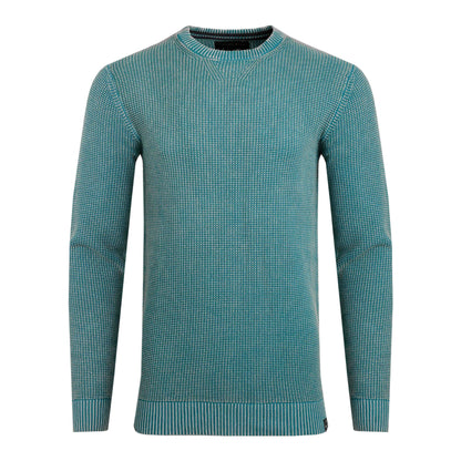 Ensign Blue - Front - Weird Fish Mens Easton Waffle Crew Neck Jumper