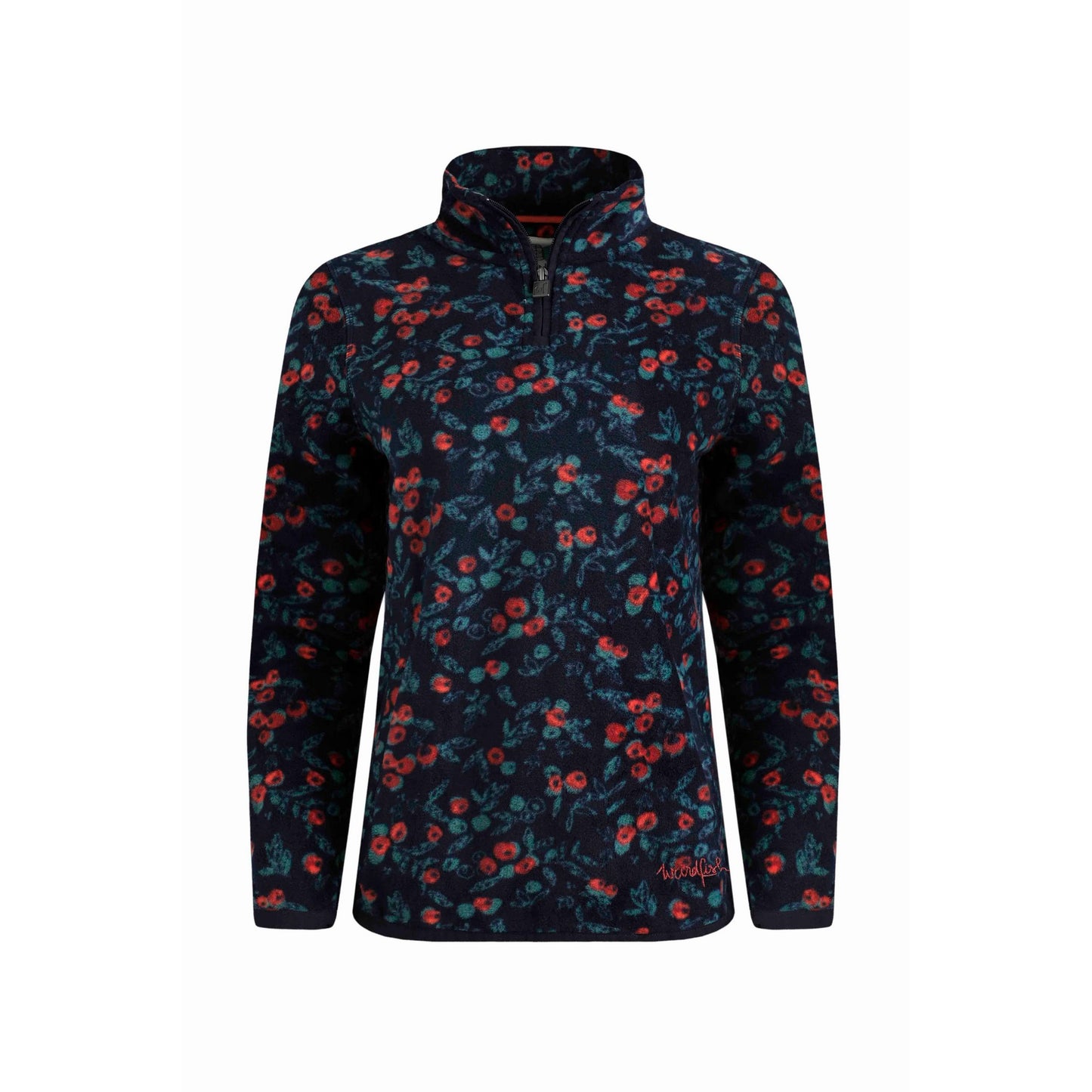 Midnight - Front - Weird Fish Womens-Ladies Reena Printed Quarter Zip Fleece Top