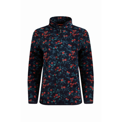 Midnight - Front - Weird Fish Womens-Ladies Reena Printed Quarter Zip Fleece Top