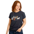 Navy - Side - Weird Fish Womens-Ladies Walkies Slub Organic T-Shirt