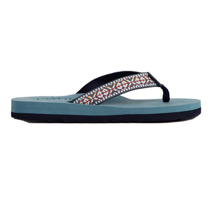 Navy - Back - Weird Fish Womens-Ladies Adila Braided Flip Flops