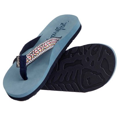 Navy - Pack Shot - Weird Fish Womens-Ladies Adila Braided Flip Flops