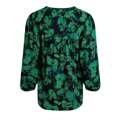 Night Blue - Back - Weird Fish Womens-Ladies Louizon Printed EcoVero Top