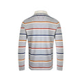 Grey Marl - Back - Weird Fish Mens Laxton Striped Organic Long-Sleeved Rugby Shirt