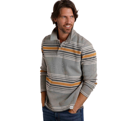 Limestone - Side - Weird Fish Mens Caudale Striped Heavyweight Ribbed Rugby Shirt
