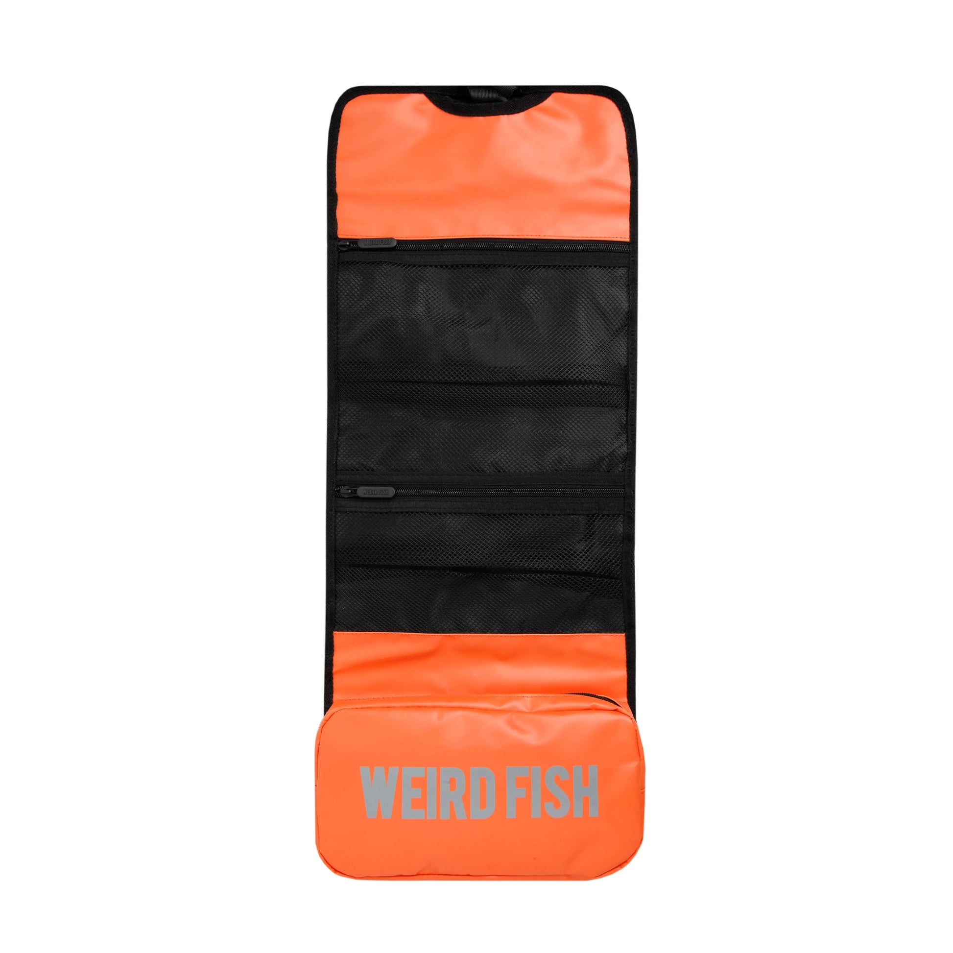 Orange - Side - Weird Fish Harmac Tarpaulin Fold Up Wash Bag