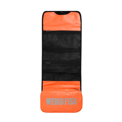 Orange - Side - Weird Fish Harmac Tarpaulin Fold Up Wash Bag