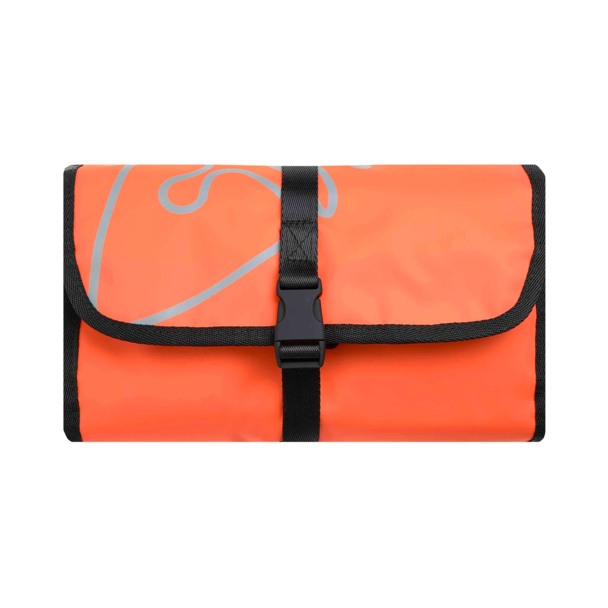Orange - Front - Weird Fish Harmac Tarpaulin Fold Up Wash Bag
