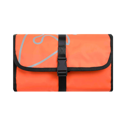 Orange - Front - Weird Fish Harmac Tarpaulin Fold Up Wash Bag