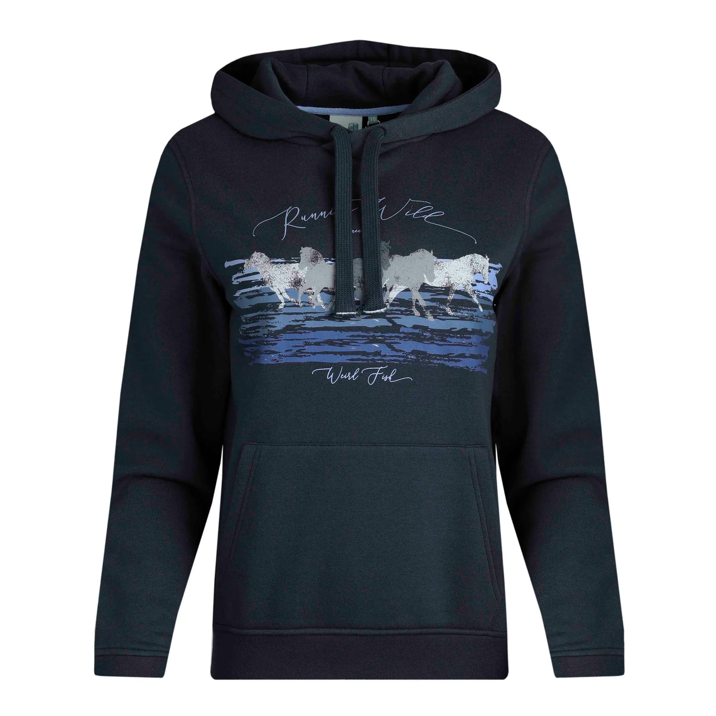 Navy - Front - Weird Fish Womens-Ladies Topaz Horse Eco Friendly Pullover Hoodie