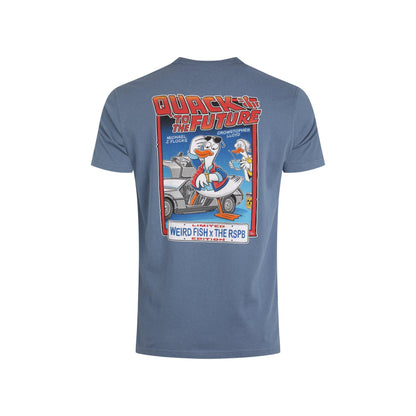 Mid Blue - Back - Weird Fish Mens Quack to the Future RSPB Collaboration T-Shirt