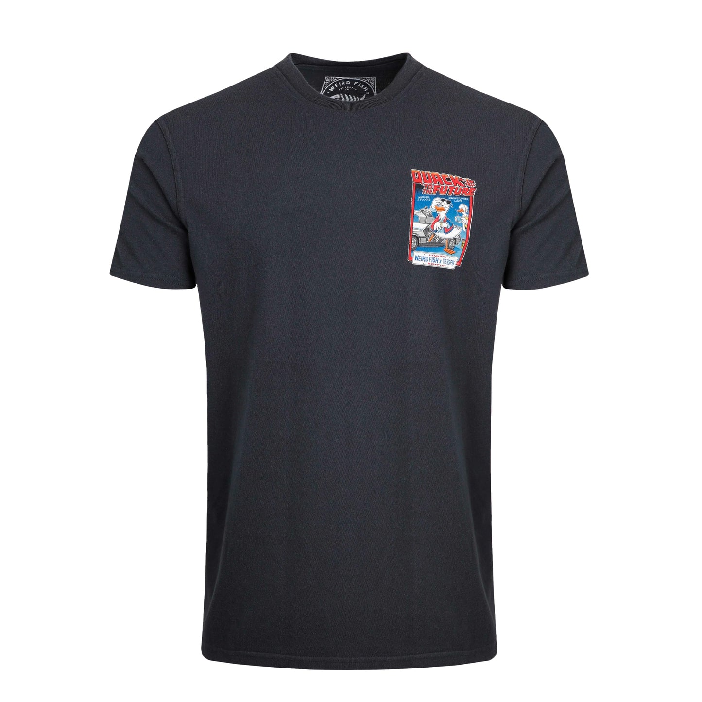 Navy - Front - Weird Fish Mens Quack to the Future RSPB Collaboration T-Shirt