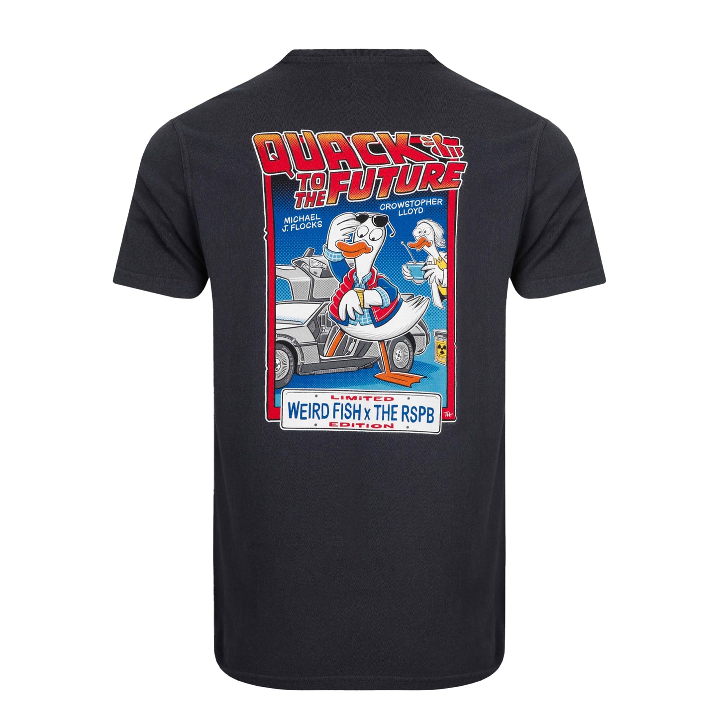Navy - Back - Weird Fish Mens Quack to the Future RSPB Collaboration T-Shirt