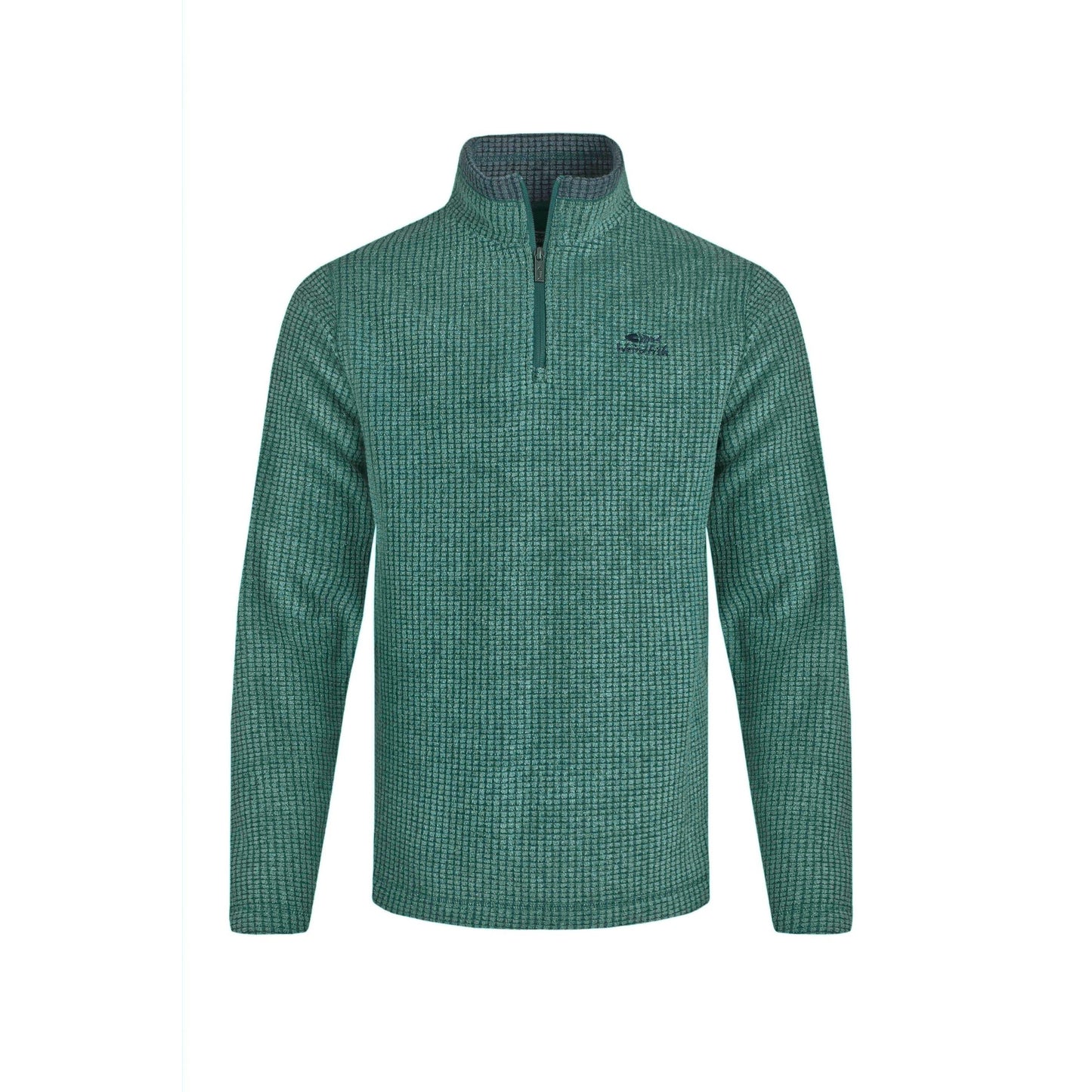 Leaf Green - Front - Weird Fish Mens Newark Grid Eco Friendly Quarter Zip Fleece Top