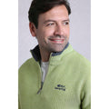 Tarragon - Close up - Weird Fish Mens Newark Grid Eco Friendly Quarter Zip Fleece Top
