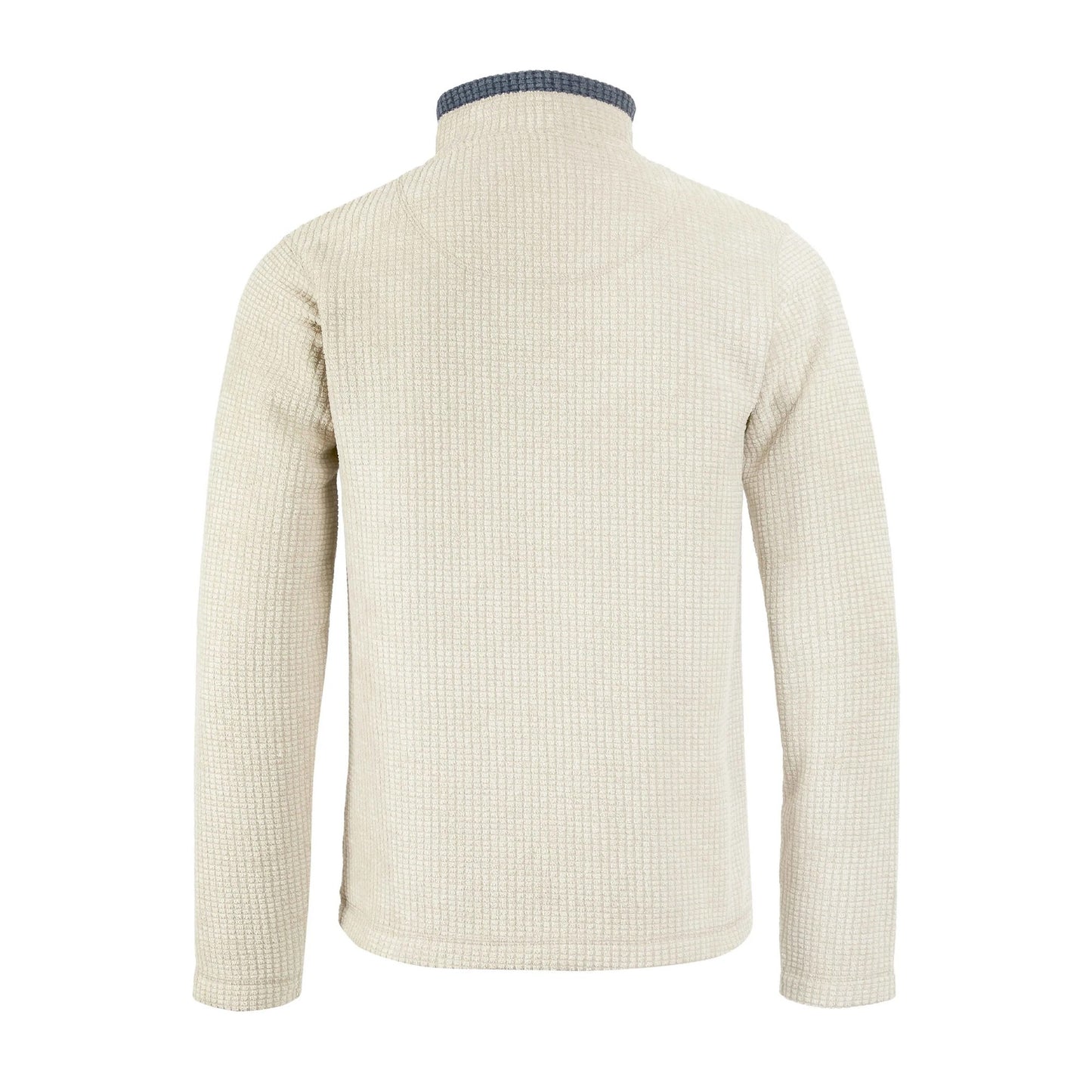 Ecru - Back - Weird Fish Mens Newark Grid Eco Friendly Quarter Zip Fleece Top