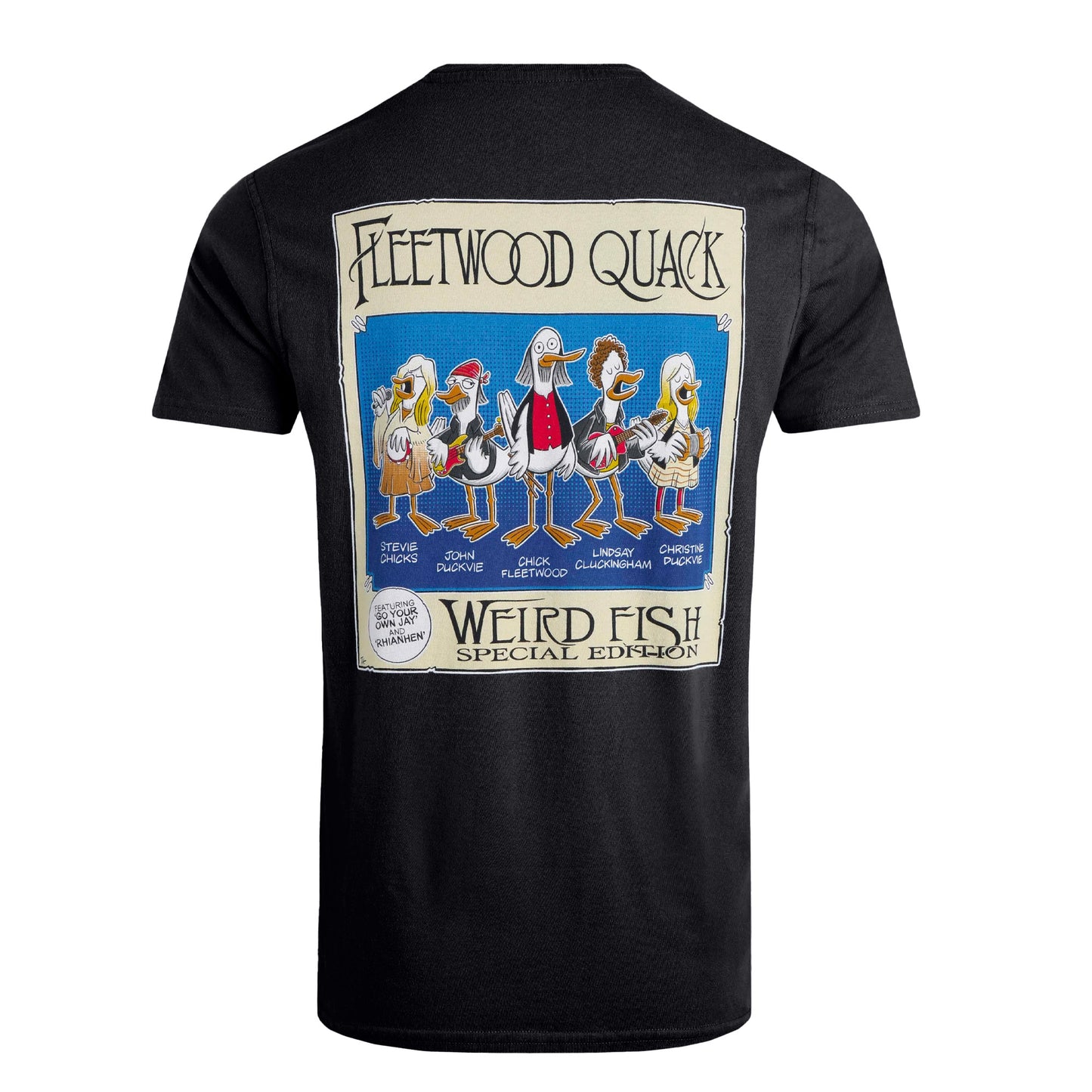 Black - Back - Weird Fish Mens Fleetwood Quack Marble Wash T-Shirt