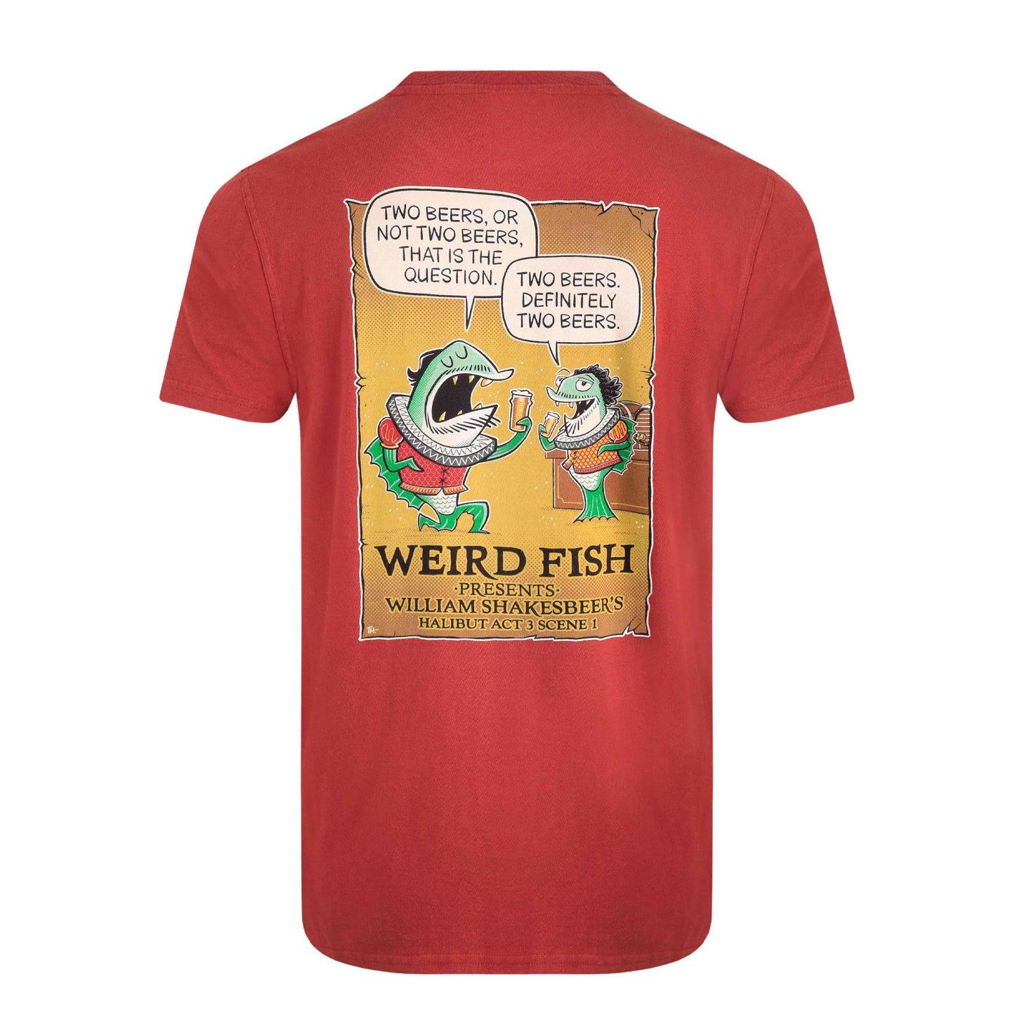Nut - Back - Weird Fish Mens Two Beers Back Print Marble Wash T-Shirt