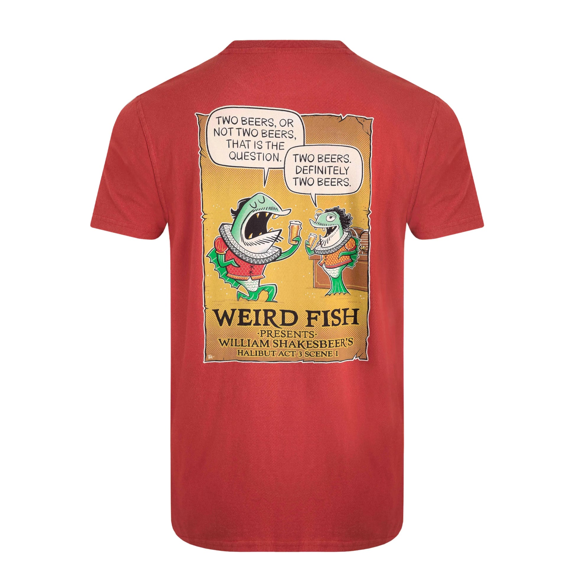 Nut - Back - Weird Fish Mens Two Beers Back Print Marble Wash T-Shirt