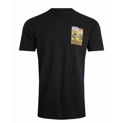 Black - Front - Weird Fish Mens Two Beers Back Print Marble Wash T-Shirt