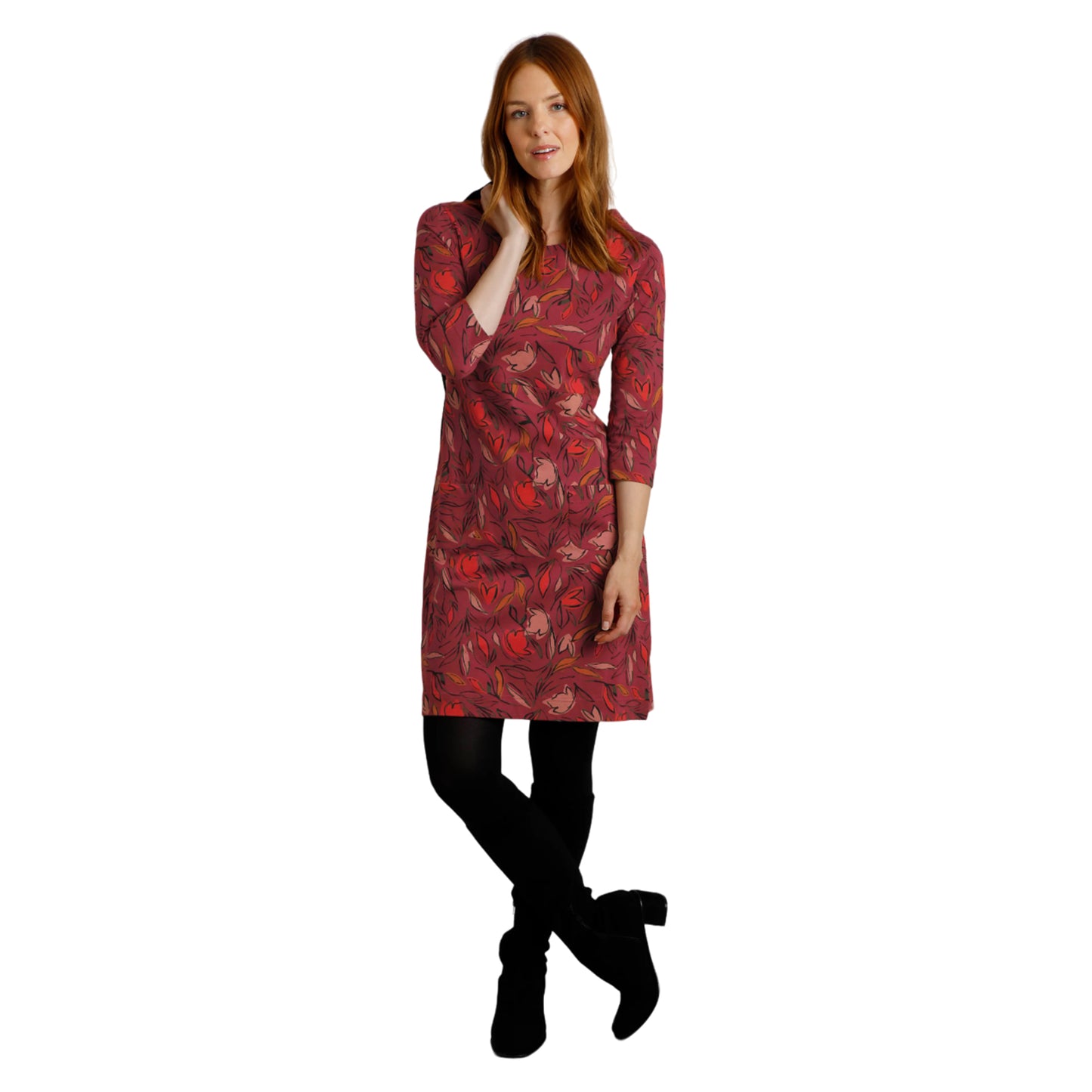 Rhubarb - Side - Weird Fish Womens-Ladies Starshine Jersey Organic Dress