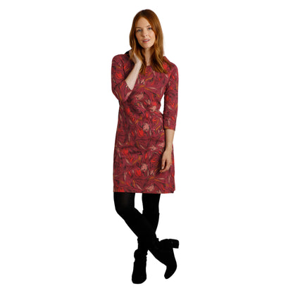 Rhubarb - Side - Weird Fish Womens-Ladies Starshine Jersey Organic Dress