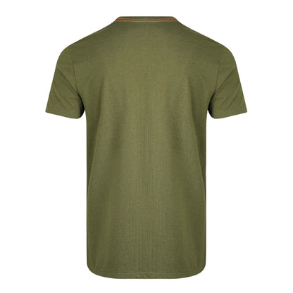 Olive Green - Back - Weird Fish Mens Reflection Graphic Print Eco Friendly T-Shirt