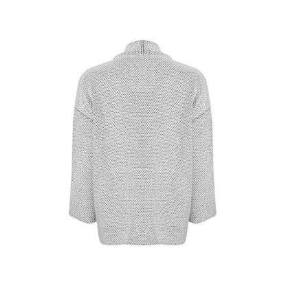 Ecru - Back - Weird Fish Womens-Ladies Santosh Macaroni Cropped Cardigan