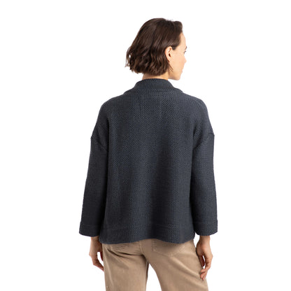 Navy - Lifestyle - Weird Fish Womens-Ladies Santosh Macaroni Cropped Cardigan