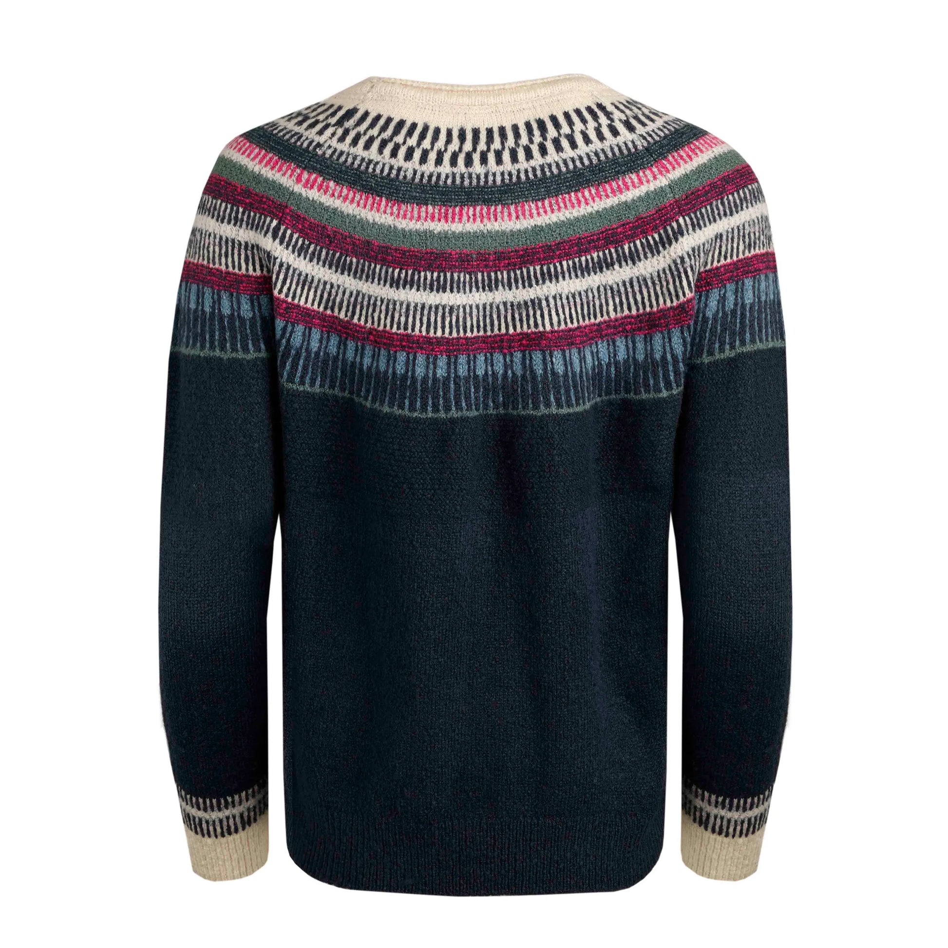 Navy - Back - Weird Fish Womens-Ladies Lowell Fair Isle Eco Friendly Jumper