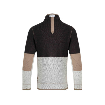 Coffee - Back - Weird Fish Mens Kielder Limited Edition Macaroni Quarter Zip Pullover