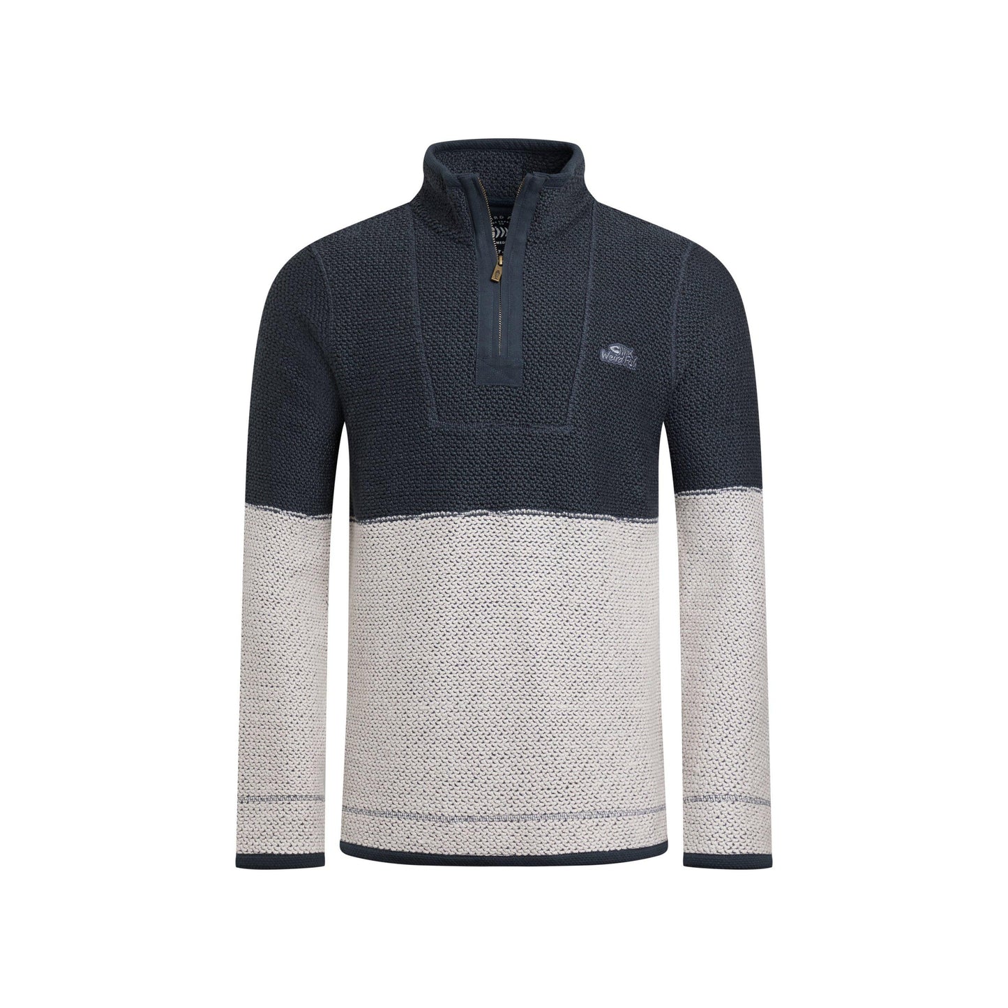 Dark Navy - Front - Weird Fish Mens Kielder Limited Edition Macaroni Quarter Zip Pullover