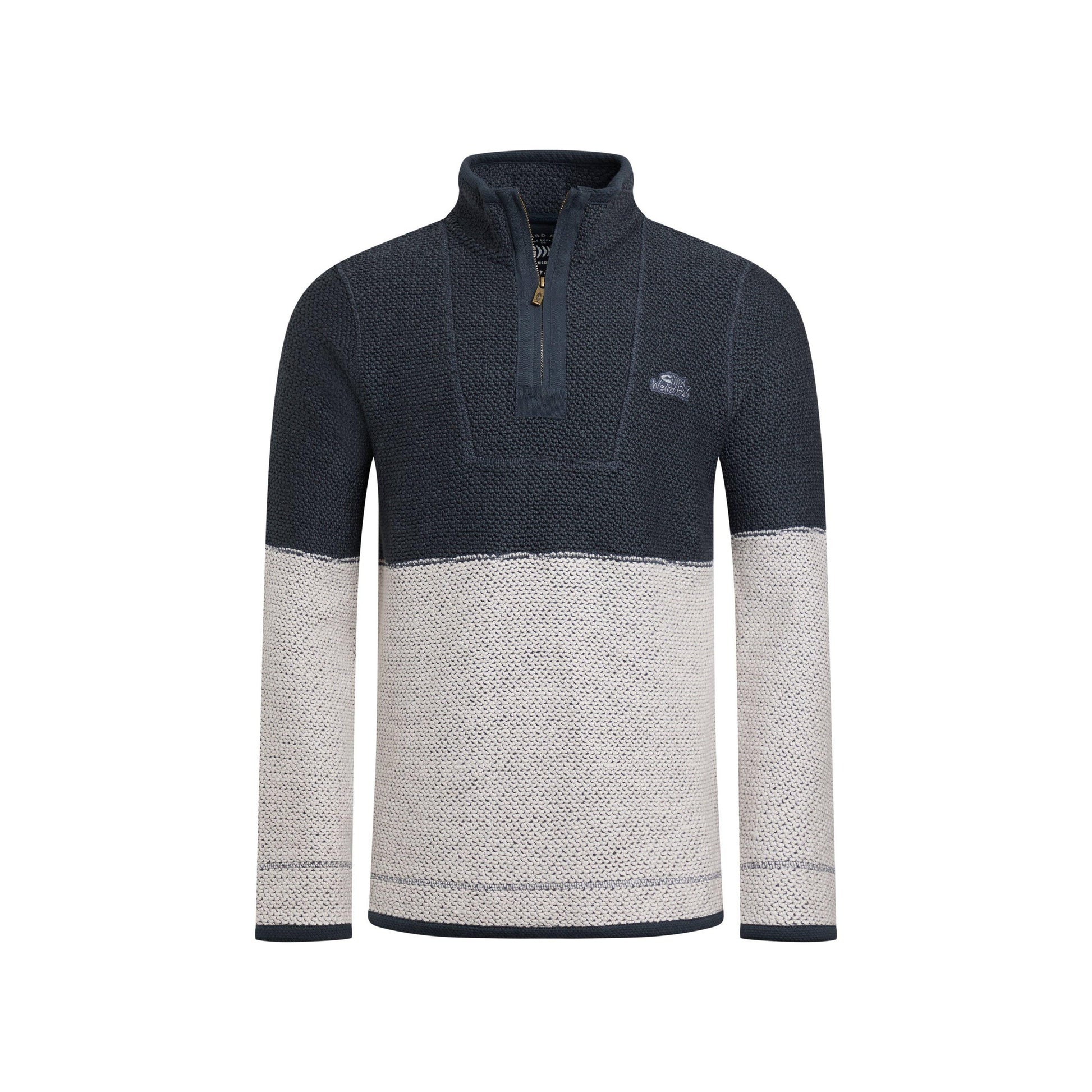 Dark Navy - Front - Weird Fish Mens Kielder Limited Edition Macaroni Quarter Zip Pullover