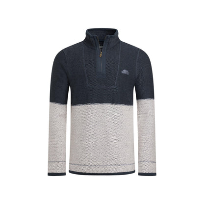 Dark Navy - Front - Weird Fish Mens Kielder Limited Edition Macaroni Quarter Zip Pullover