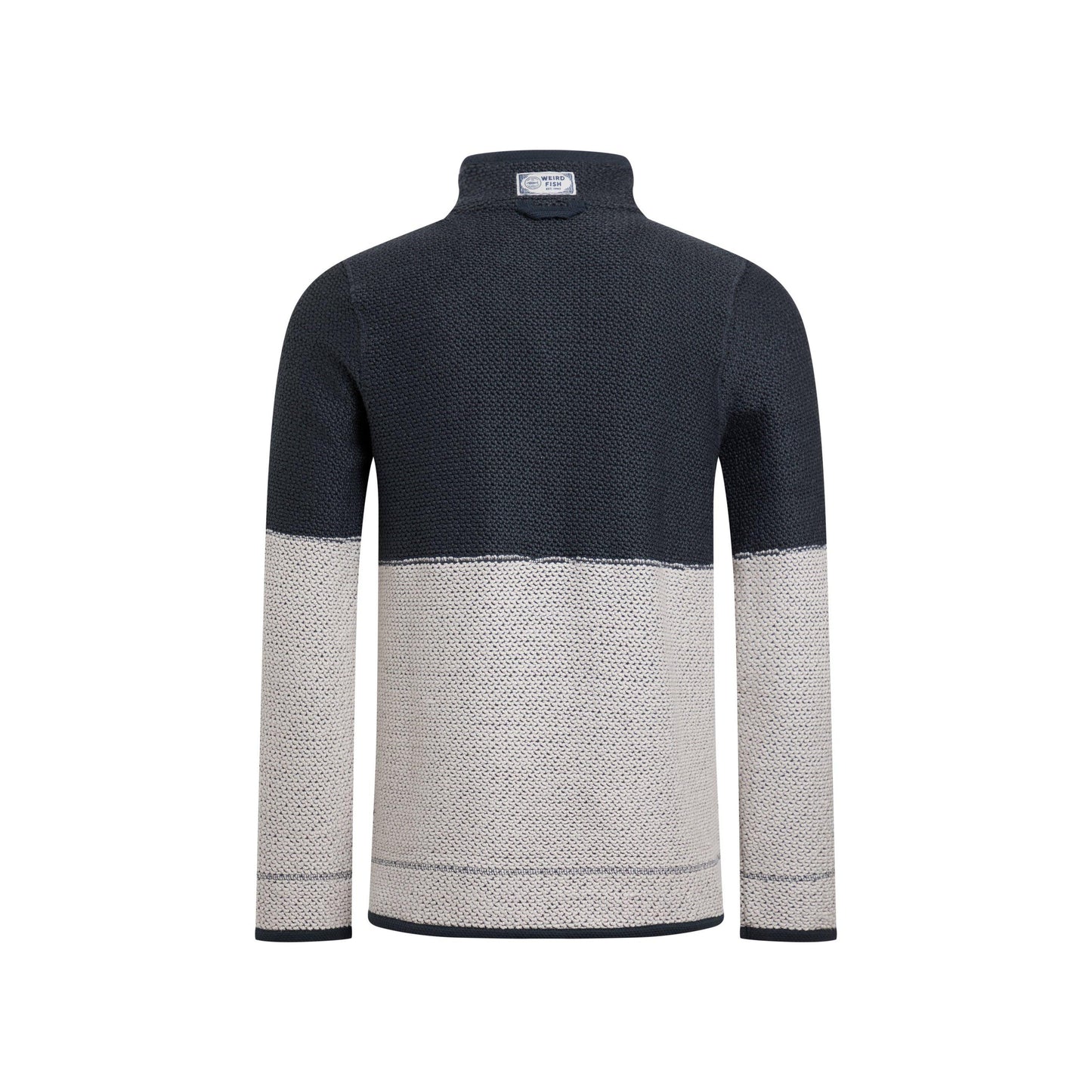 Dark Navy - Back - Weird Fish Mens Kielder Limited Edition Macaroni Quarter Zip Pullover
