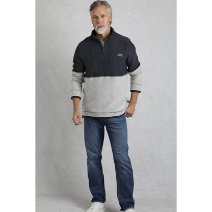 Dark Navy - Pack Shot - Weird Fish Mens Kielder Limited Edition Macaroni Quarter Zip Pullover