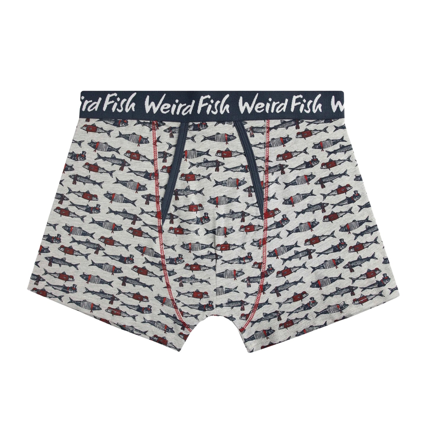 Grey Marl - Back - Weird Fish Mens Ashridge Logo Boxer Shorts (Pack of 3)