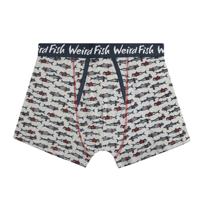 Grey Marl - Back - Weird Fish Mens Ashridge Logo Boxer Shorts (Pack of 3)