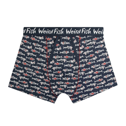 Grey Marl - Side - Weird Fish Mens Ashridge Logo Boxer Shorts (Pack of 3)