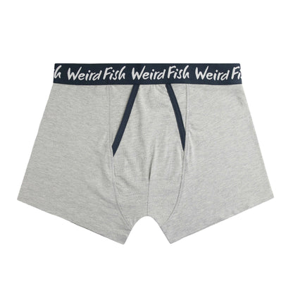 Grey Marl - Lifestyle - Weird Fish Mens Ashridge Logo Boxer Shorts (Pack of 3)